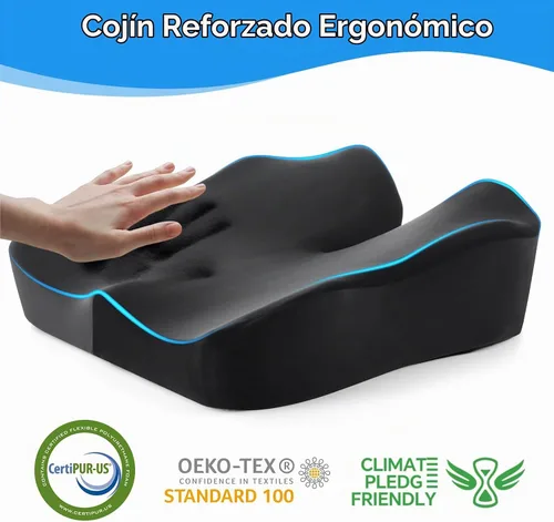Vista 5 de Niceeday Cojín de asiento para oficina, automóvil y silla de ruedas, espuma viscoelástica de alta calidad con diseño ergonómico en forma de U
