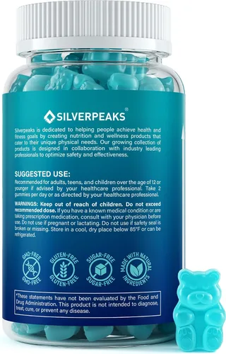 Vista 3 de SILVERPEAKS Gomitas de crecimiento de altura para niños, adolescentes y adultos, suplemento maximizador de crecimiento de altura con calcio