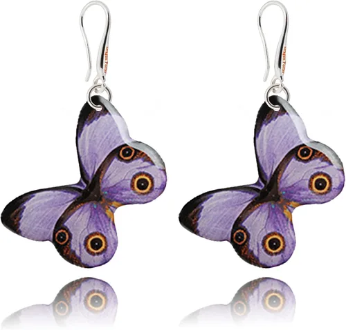 Vista 9 de Elegantes aretes colgantes con temática de mariposas y flores para mujer