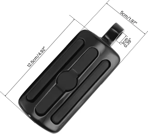 Vista 2 de TCMT 10 mm Estribos para motocicletas Compatibles con Harley Street Glide Road King Montura macho (Estribos estilo A, negro)