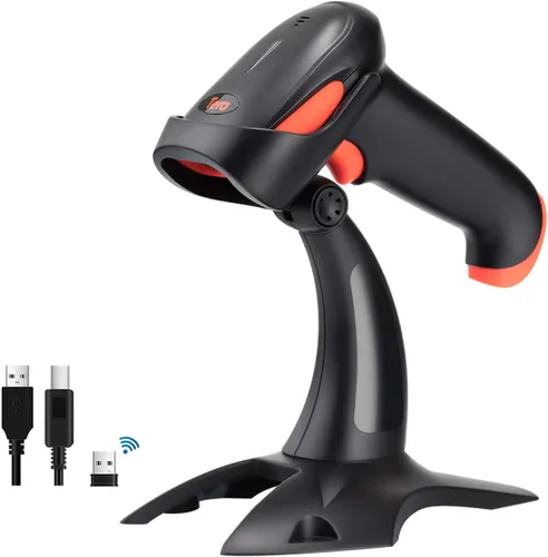 Vista 8 de Tera Pro Wireless 2D QR Barcode Scanner 3 en 1 Bluetooth y 2.4GHz inalámbrico y conexión con cable USB Conectar teléfono inteligente Tablet PC