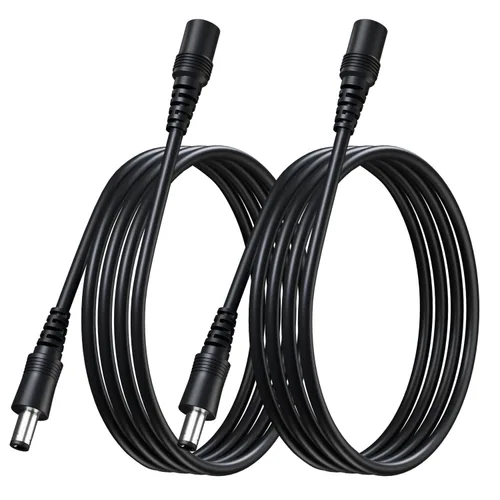Vista 8 de Paquete de 2 cables de extensión de cobre puro de CC de 3 pies/3.3 ft, universal de 0.217 in x 0.083 in, enchufe hembra a macho, cable de 12 V