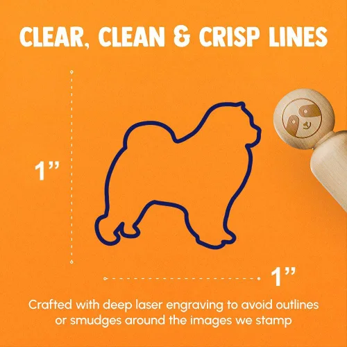 Vista 2 de Chow Chow Dog Outline - Sello de goma para estampar planificadores de manualidades (1.0 in)