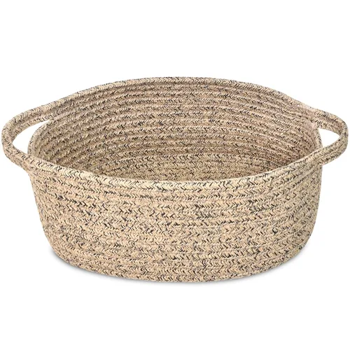 Vista 14 de ABenkle Cesta Pequeña con Asas - Contenedor de Almacenamiento Tejido de Cuerda Decorativo Duradero Cubo Organizador de Estante, Cesta de Regalo