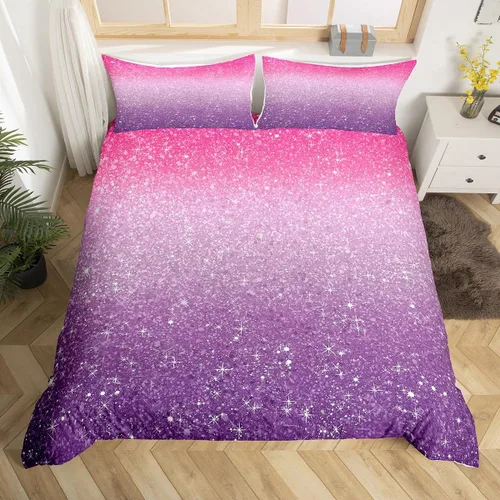 Vista 35 de Feelyou - Juego de funda de edredón con estampado floral de rosas - Juego de ropa de cama con flores románticas para dormitorio de niños, niñas