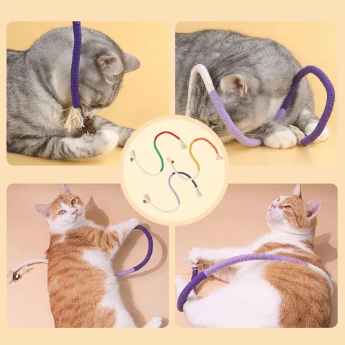 Vista 7 de Cuerda de juguete masticable para gatos, cuerda de masticar natural mejorada 2026, juguete interactivo de hierba gatera para gatitos, cuidado