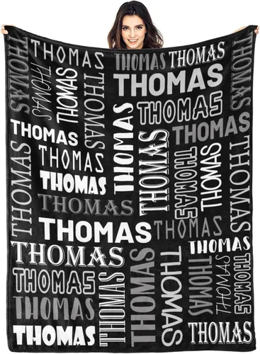 Vista 22 de Dr.TOUGH Mantas personalizadas para niños, mantas y mantas personalizadas con nombre para niños y adultos (color 01, 30 x 40 pulgadas)