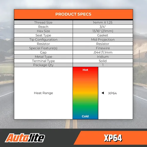 Vista 7 de Autolite Iridium XP - Bujías de repuesto para automóviles, XP64 (paquete de 4)