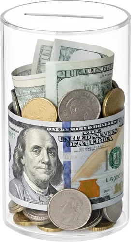 Vista 10 de Alcancía transparente para adultos/niños, caja de dinero de acrílico que no se puede abrir para ahorrar dinero en efectivo y monedas, debe romperse