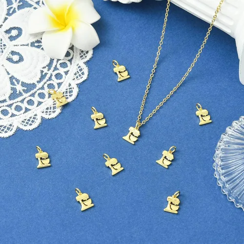 Vista 6 de Stiesy Dijes de latón dorado para hacer joyas, colgantes a granel para collares, pulseras, aretes, manualidades, Vidrio, Sin piedra preciosa