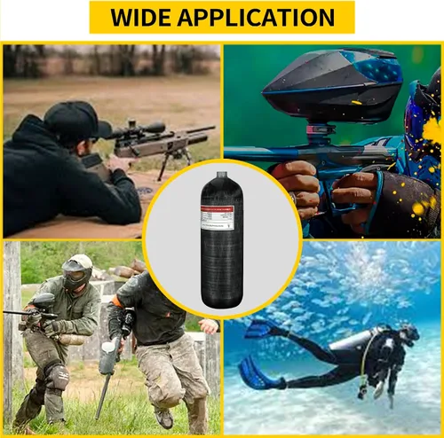 Vista 6 de TUXING 6.8L PCP Air Tank 4500psi Paintball Estación de llenado con medidor de presión válvula regulador medidor para rifles de aire PCP Buceo