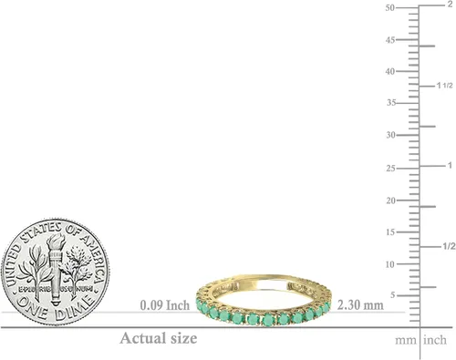 Vista 5 de Dazzlingrock Collection Round Gemstone or Diamond Eternity Stackable Wedding Band for Women in Gold