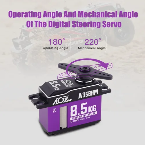 Vista 8 de AGFRC Motor servo RC sin escobillas de 18.7 lbs HV para 1/12 1/10 RC Car