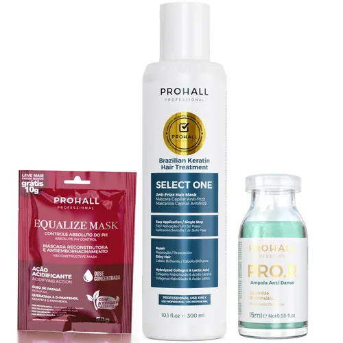 Vista 9 de Tratamiento de queratina brasileña Complejo de soplado-PROHALL SELECT ONE 4.05 oz - Tratamiento capilar de queratina sin formaldehído en casa-Para