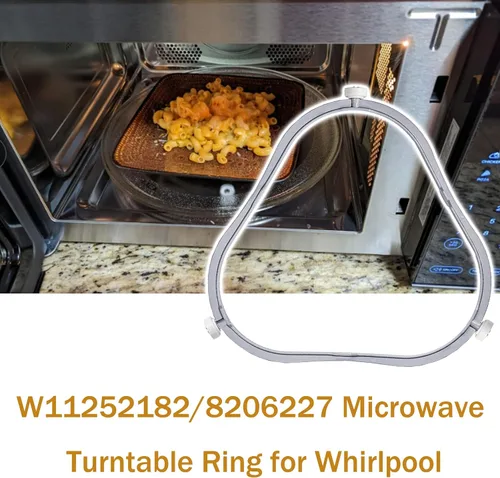 Vista 5 de Anillo de soporte de plato giratorio de microondas W11252182 de 7.48 pulgadas para Whirlpool con rodillos, 8206227 para horno de microondas, bandeja