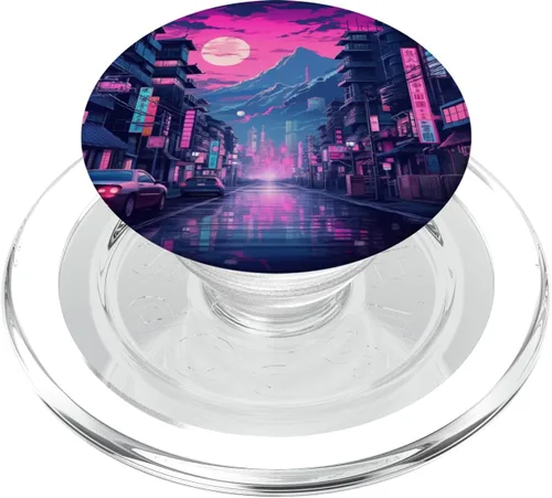 Vista 8 de PopSockets PopGrip estándar de moda japonesa Vaporwave Kanji Japón