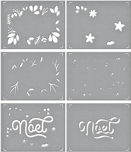 Vista 7 de Spellbinders Noel Foliage Bundle - Plantilla y troquel, transparente y metal