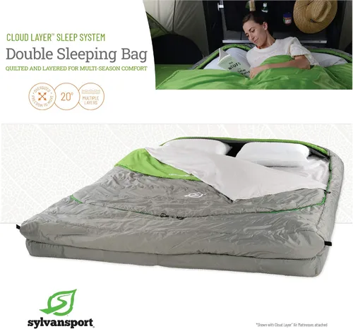 Vista 8 de SylvanSport Cloud Layer - Saco de dormir para adultos, capas ajustables para uso de 3 a 4 estaciones, sábana de algodón integrada