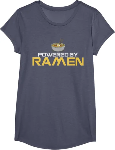 Vista 13 de Camiseta de fideos de anime japoneses Powered By Ramen, Negro, S