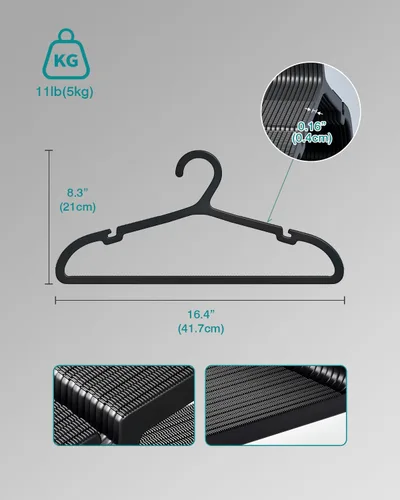 Vista 7 de ABHENG UAPY0530B - Paquete de 30 perchas para ropa, perchas de plástico antideslizantes, perchas que ahorran espacio, resistentes, para colgar ropa