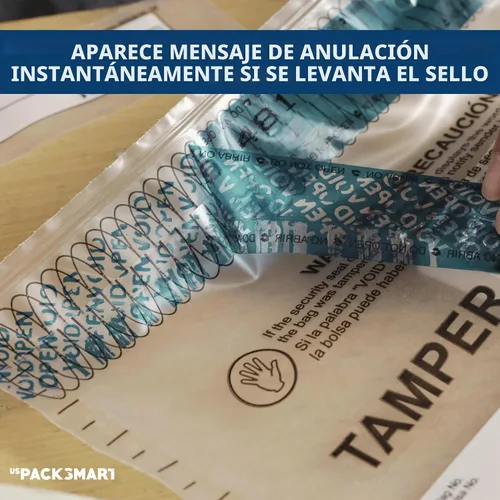 Vista 11 de Bolsas de plástico transparente de 9 x 12 pulgadas con cinta de seguridad a prueba de manipulaciones, depósitos bancarios seguros, manejo