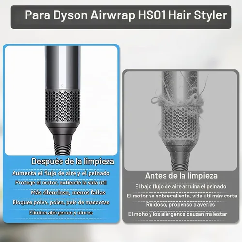 Vista 4 de Accesorio de cepillo de limpieza de filtro para Dyson HS01 Airwrap Styler HS05 Accesorios Parte NO.969760-01, herramienta de limpieza fácil