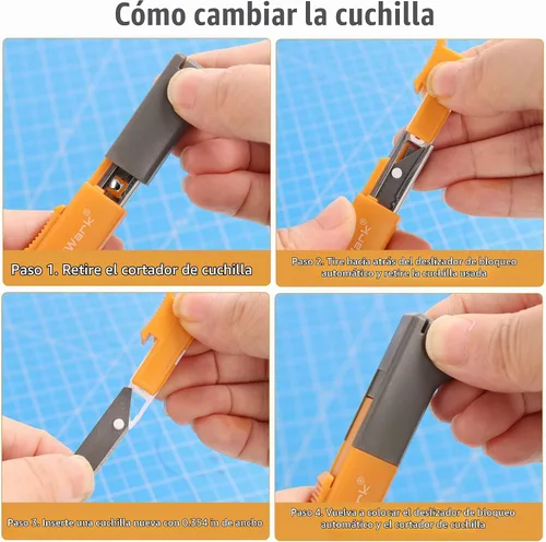 Vista 5 de Mulwark Juego de Cuchillo Utilitario Retráctil de Caja de 11 Piezas - Cuchillo de Artesanía Resistente con 10 Cuchillas de Corte de 9 mm de 30