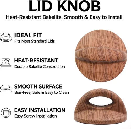 Vista 5 de Woogim 2 piezas de madera para tapa de olla