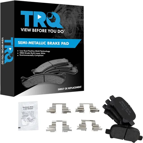 Vista 88 de TRQ Pastillas de freno delanteras semi metálicas compatibles con Ford Expedition 2018-2021 F-150 2018-2020 Lincoln Navigator 2018-2022