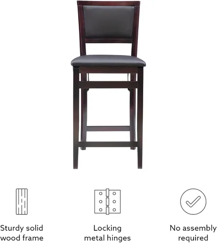 Vista 14 de Linon Faulkner - Taburete plegable de 24 pulgadas, color marrón oscuro y espresso