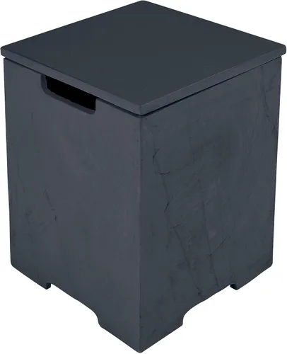 Vista 11 de AMS Chimenea Elementi Cubierta cuadrada de tanque de propano estilo Nápoles de 20 libras Base de hormigón GFRC Dimensiones: 17.3 x 17.3 x 25.6
