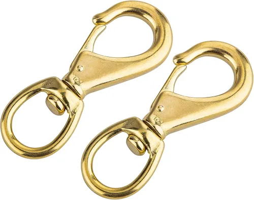 Vista 5 de Ganchos giratorios de latón de 4 pulgadas, resistentes con ojal giratorio de 3/4 pulgadas, clips de buceo de latón macizo #2 – Línea Seadog, líneas