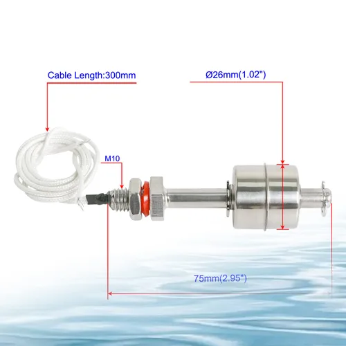 Vista 35 de Aopin Interruptor de sensor de nivel de agua de acero inoxidable, sensor de nivel de líquido, controlador de flotador de bola de plástico para bomba