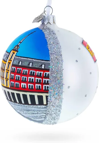 Vista 3 de Plaza Mayor, Madrid, España, Bola de Cristal Adorno de Navidad 4 Pulgadas