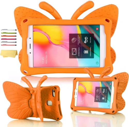 Vista 19 de Funda para tablet Kindle Fire 7 para niños (12.ª generación, versión 2022) con mango de pie de apoyo de forraje resistente, espuma EVA suave, a