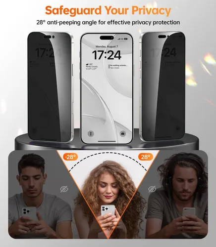 Vista 7 de Meifigno - Funda diseñada para el iPhone 16 Pro de 6.3", [Tarjeta de purpurina y correa para la muñeca] [Compatible con MagSafe]