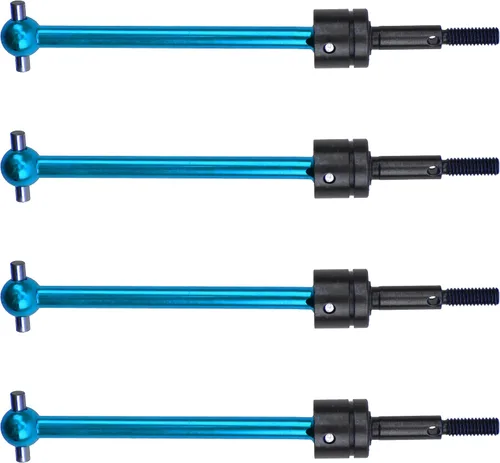 Vista 2 de 4 piezas de aluminio CVD de Vgoohobby Junta de eje de transmisión CVD compatible con Tamiya TT02B TT-02B DT02 DT03 DF02 1/10 RC Car (azul)