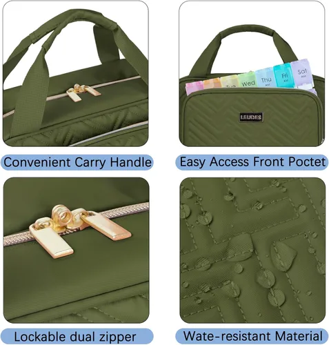 Vista 5 de Leudes Organizador de botellas de píldoras de viaje, organizador y almacenamiento de medicamentos, bolsa de medicamentos para el hogar, estuches