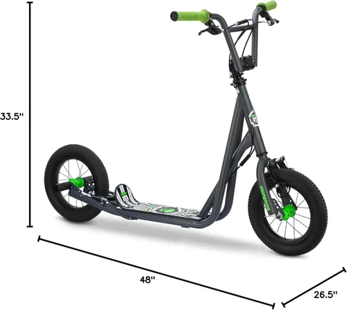 Vista 8 de Mongoose Expo Patinete, manillar estilo BMX y rotor de cable de freno, plataforma ancha para niños, jóvenes, niños y niñas de 6 años en adelante