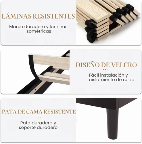 Vista 9 de SHA CERLIN Marco de cama de terciopelo tamaño individual con cabecera