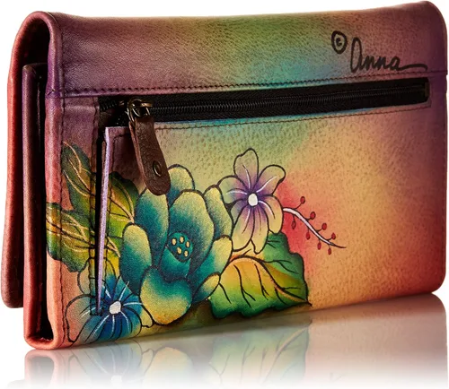Vista 2 de Anna by Anuschka Cartera de cuero genuino pintada a mano para mujer