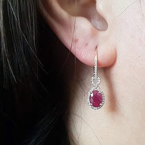 Vista 3 de Dazzlingrock Collection Pendientes colgantes Infinity de 10 quilates, oro rosa