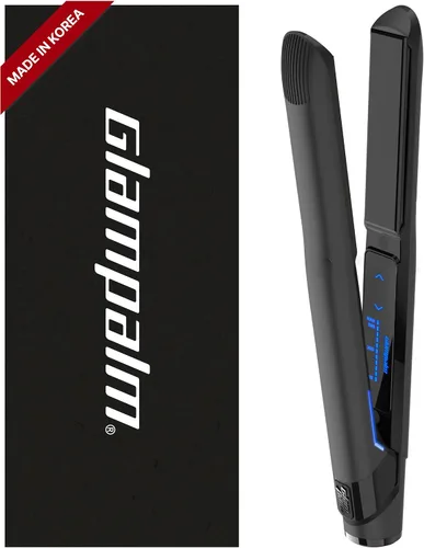 Vista 9 de GLAMPALM Plancha para el cabello 0.5" Plancha plana de cerámica infundida con Vita C, la herramienta profesional de salón n.º 1 de Corea