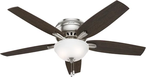 Vista 18 de Hunter Fan Company, 51082 Newsome Ventilador de techo de perfil bajo de níquel cepillado de 42 pulgadas con kit de luz LED y cadena de tracción