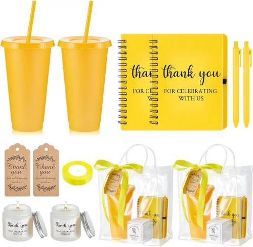 Vista 47 de Nuogo - Juego de 2 premios de ducha para padres para adultos, regalo de despedida de soltera, vaso de plástico, cuaderno con vela perfumada, bolsa
