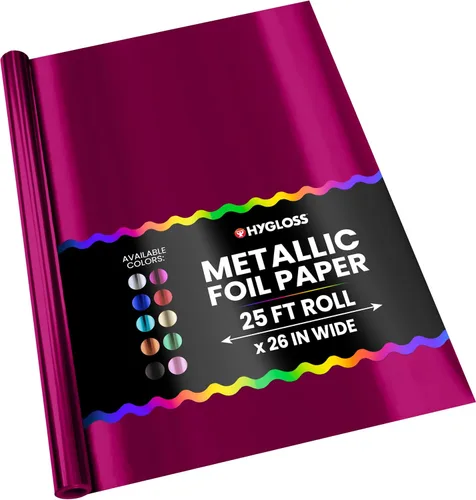 Vista 10 de Hygloss Products - Papel de aluminio metálico brillante, hojas de 20 x 26 pulgadas para artes, manualidades y envoltura de Navidad
