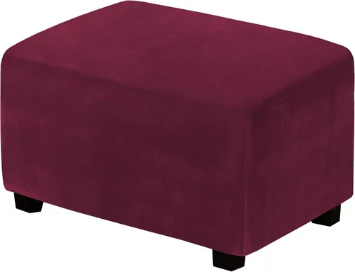 Vista 47 de H.VERSAILTEX Terciopelo de lujo de felpa de una pieza, rectangular, elástica, funda plegable para taburete o almacenamiento, cubierta elástica