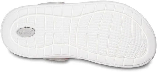 Vista 7 de Crocs Kids LiteRide Clog Zapato atlético casual para niños y niñas, azul marino y blanco.