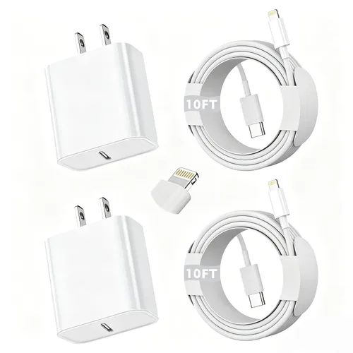 Vista 10 de Cargador para iPhone 16/15 de carga rápida, paquete de 20 W PD USB C cargador de pared rápido Bloque con cable de carga rápida USB C a C
