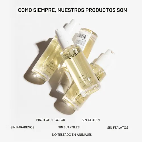 Vista 9 de Aceite para el cabello OUAI tamaño de viaje - Aceite protector térmico para el cabello para el control del encrespamiento - Añade brillo y suaviza